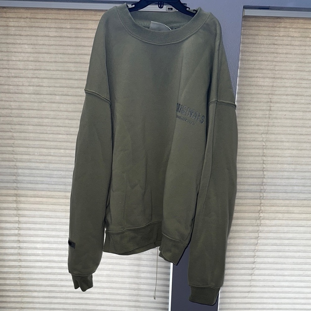 Fear of God Green Crewneck Sweater with Oversized Fit